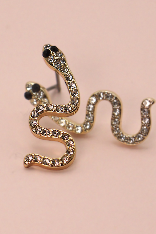 PENDIENTES DE SERPIENTE CON DIAMANTES DE IMITACIÓN